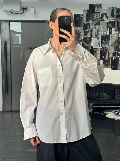 Yves Saint Laurent Pour Homme 1990s Cotton Logo Shirt - M