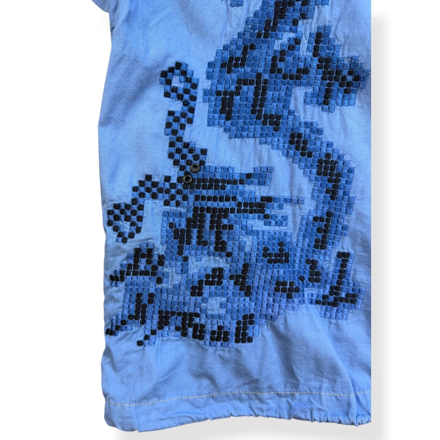 2000's Maharishi Pixelated Dragon Zipped Shirt (L) | Default Title, Blue