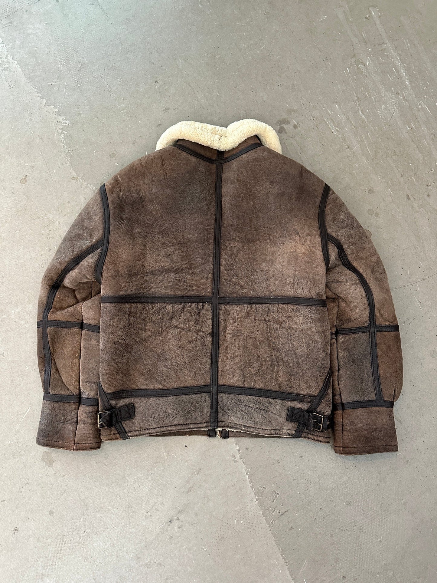 1970’s Wool Lined Shearling Coat - L | Default Title, Red