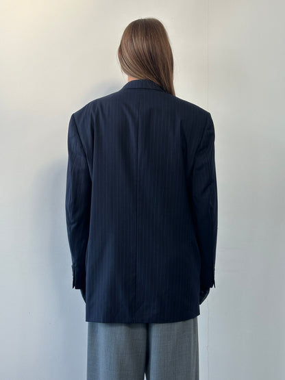 Daniel Cremieux x Loro Piana 1990s Pure Wool Stripe Double Breasted Blazer - 42R/XL