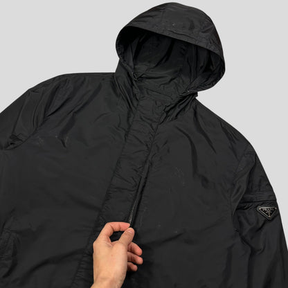 Prada Milano 2017 Triangle Plaque Logo Nylon Windbreaker Jacket - IT50 | Default Title, Black