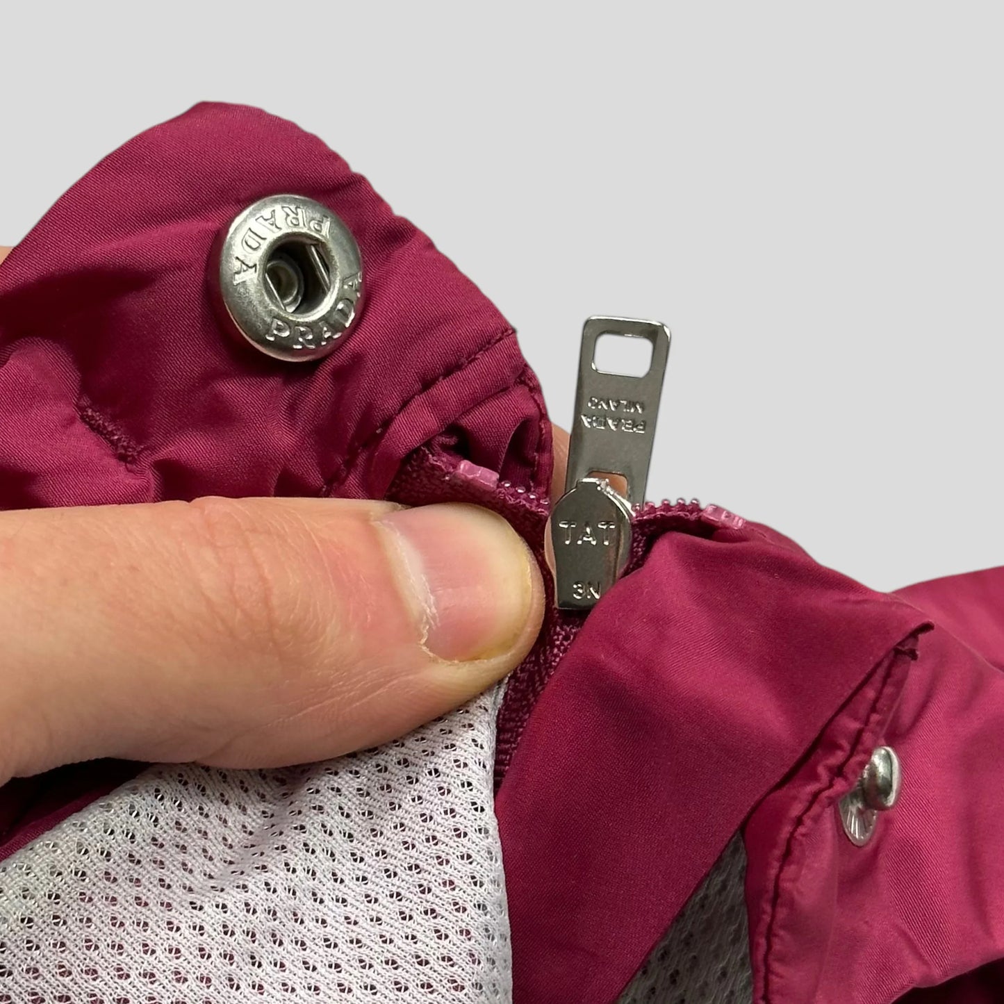 Prada 2015 Nylon Red Tab Stash Pocket Shorts - L