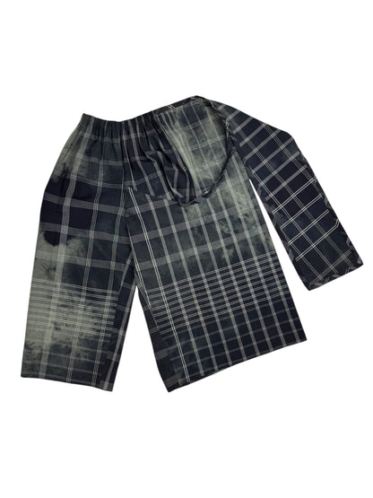 Comme des Garçons S/S 1992 check tie dye wrap trousers | Green, Green