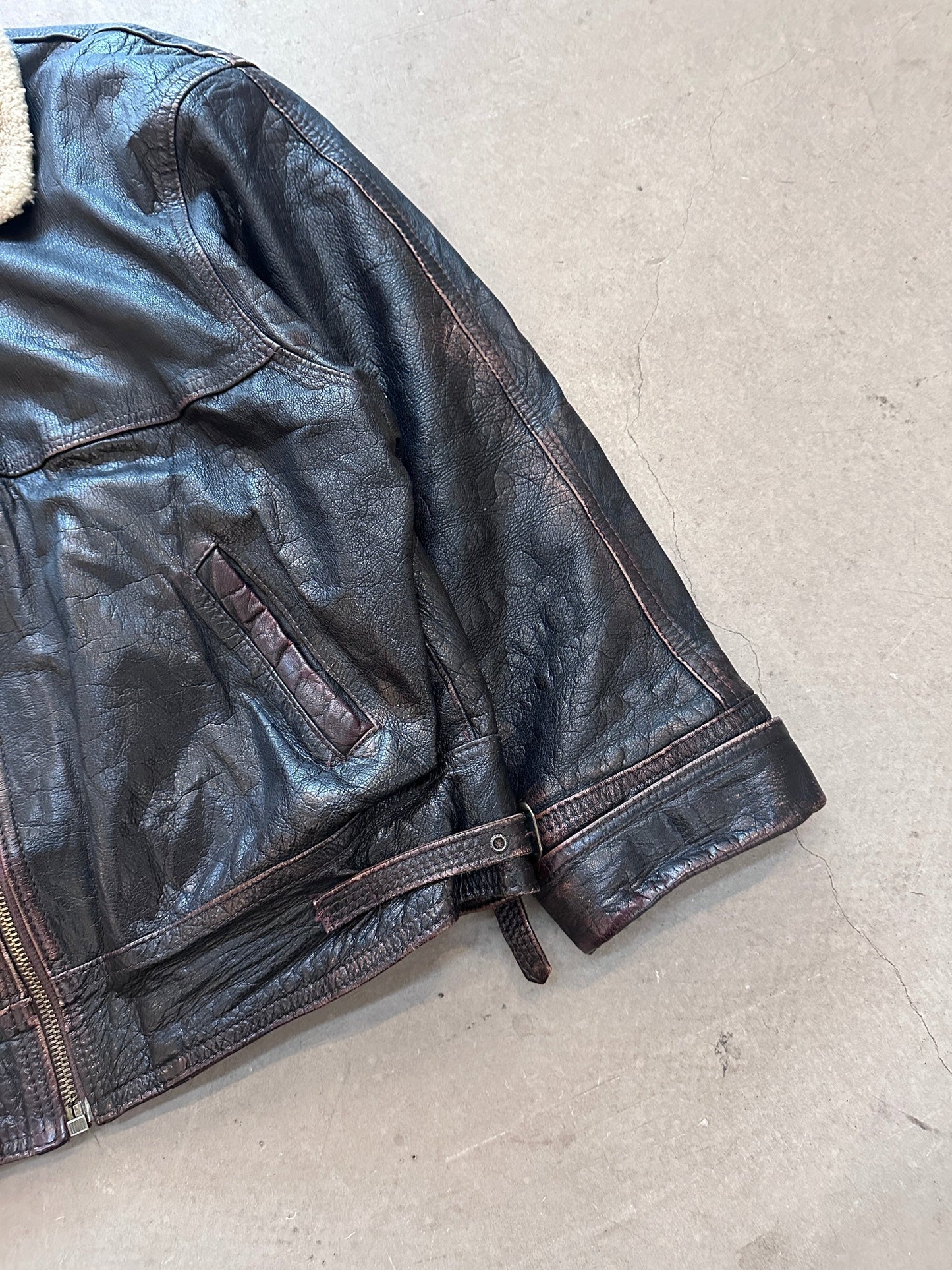 1990's Vera Pelle Shearling Jacket - XL | Default Title, Red