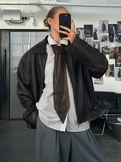 London Fog 1990s Distressed Leather Jacket - L