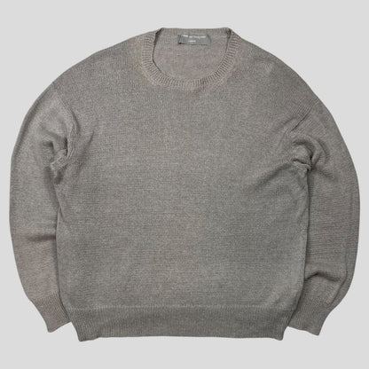 Comme Des Garçons Homme 1994 Cotton + Linen Knit Jumper - M | Default Title, Grey