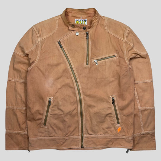 W+LT 1997 Peach Asymmetrical Heavy Cotton Moto Jacket - L