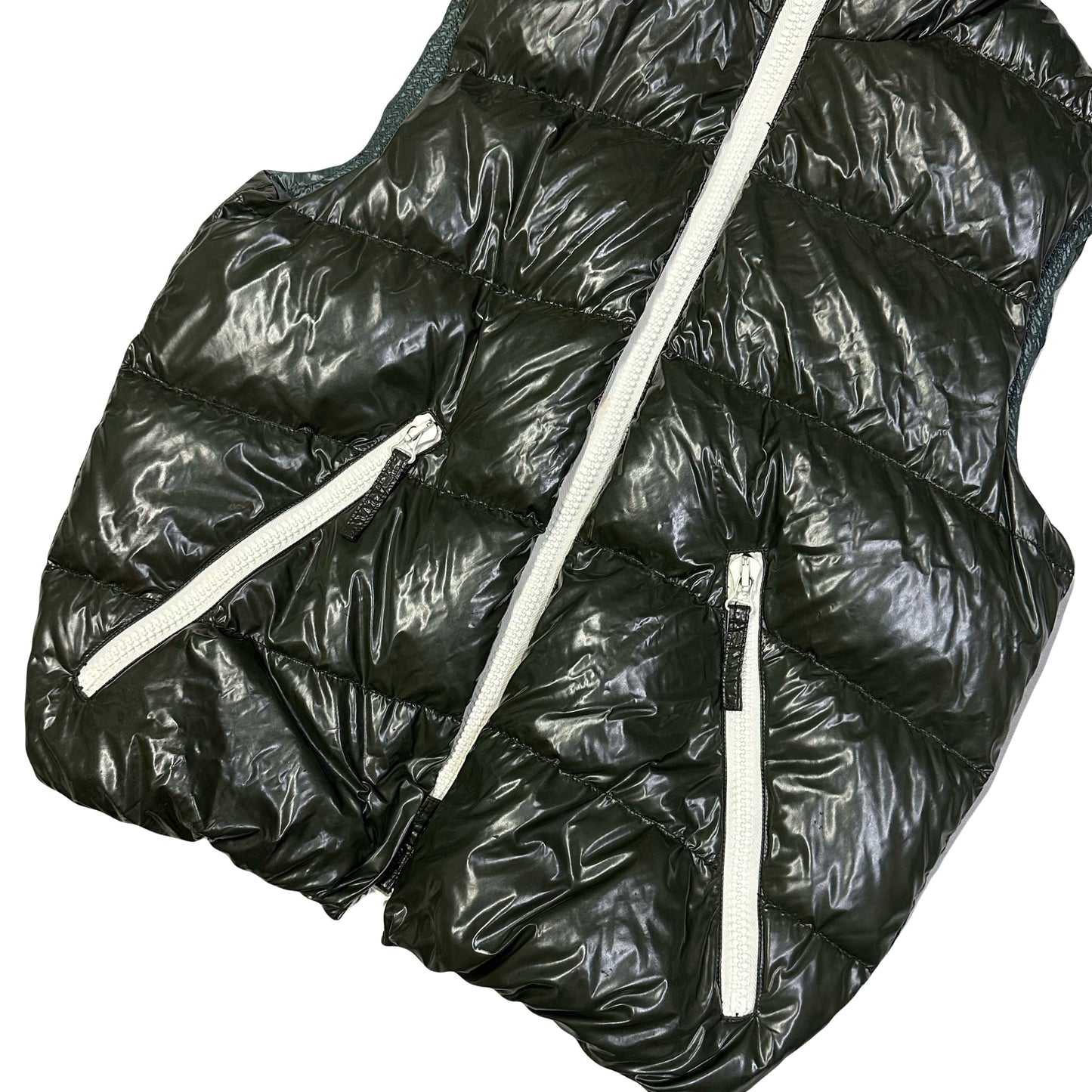 Duvetica Hooded Puffer Gilet In Dark Green ( M )