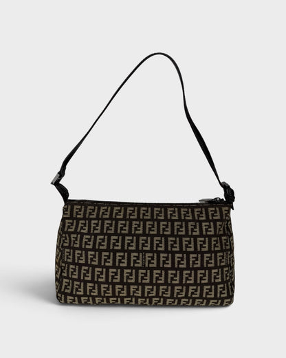 90s Fendi Zucca Brown Shoulder Bag | O/S, Multicoloured