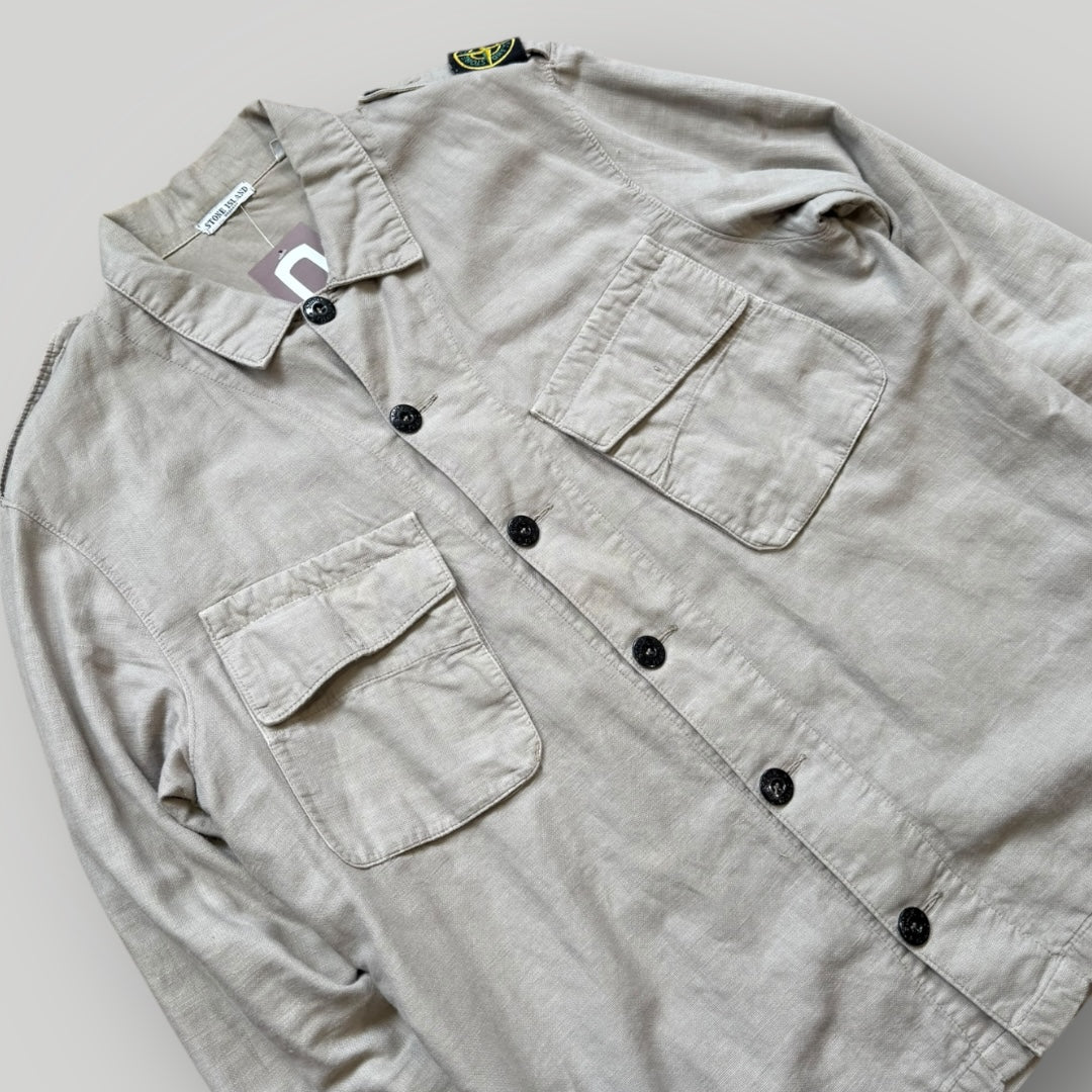 Stone Island AW/07 Lino Flax Shoulder Patch Overshirt L