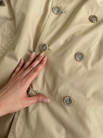 Christian Dior Paris Cotton Double Breasted Trench Coat - L
