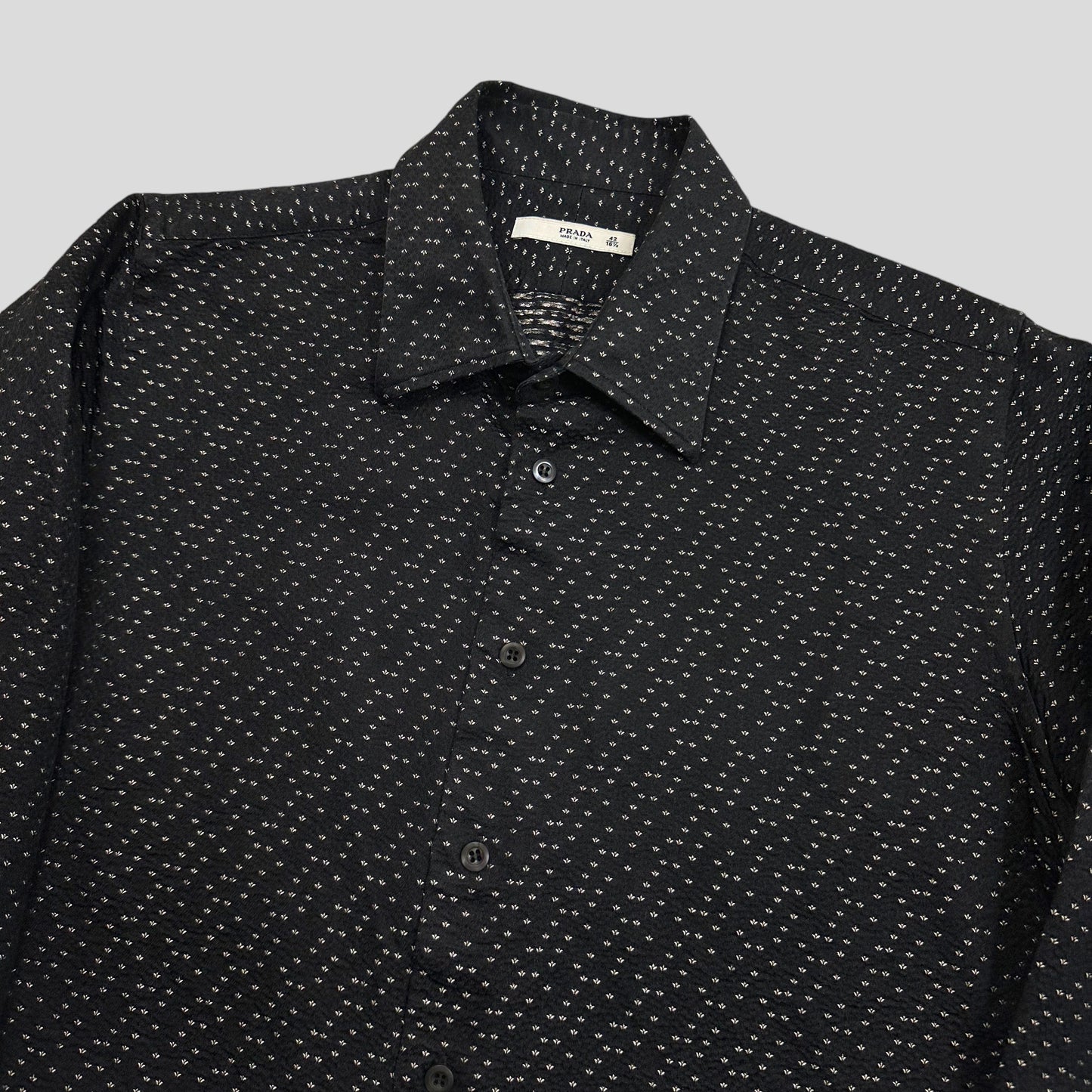 Prada Milano 00’s Textured Print Silk Shirt - M