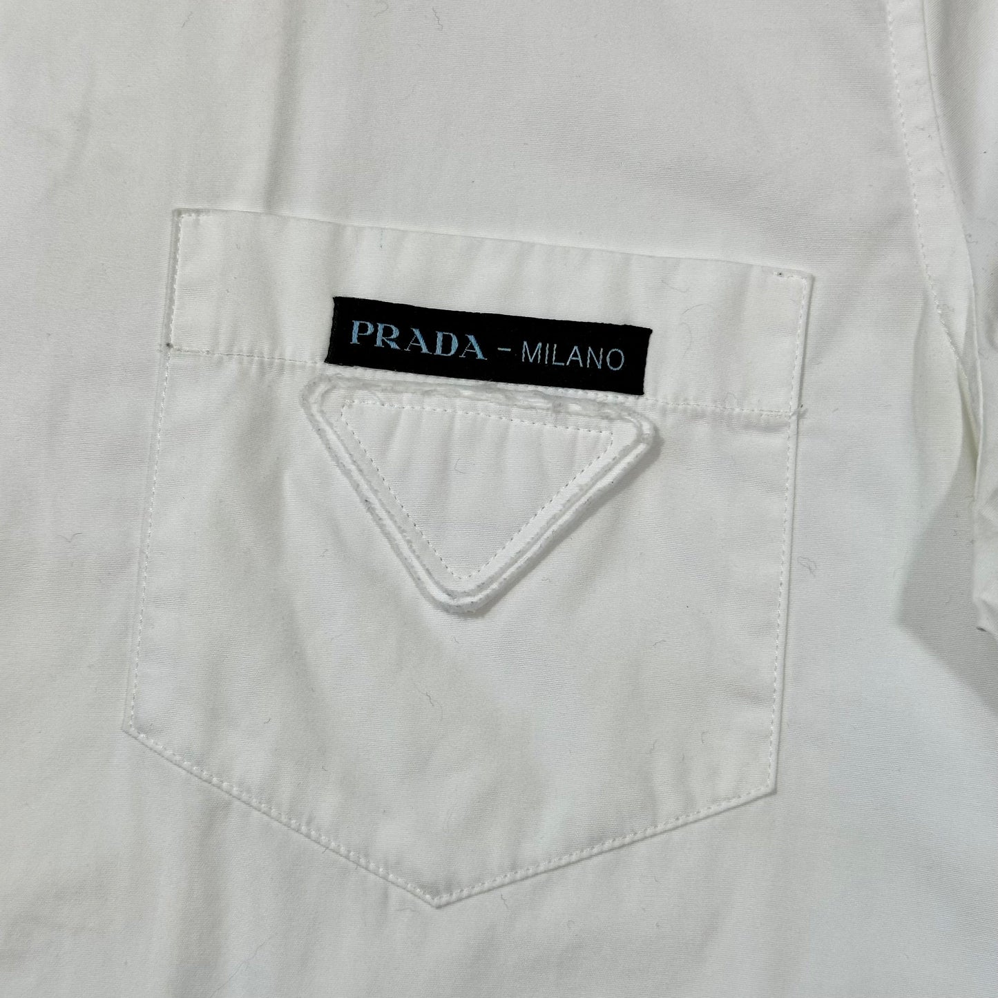 Prada Milano 2019 Camp Collar Triangle Logo Boxy Shirt - IT38 | Default Title, Multicoloured