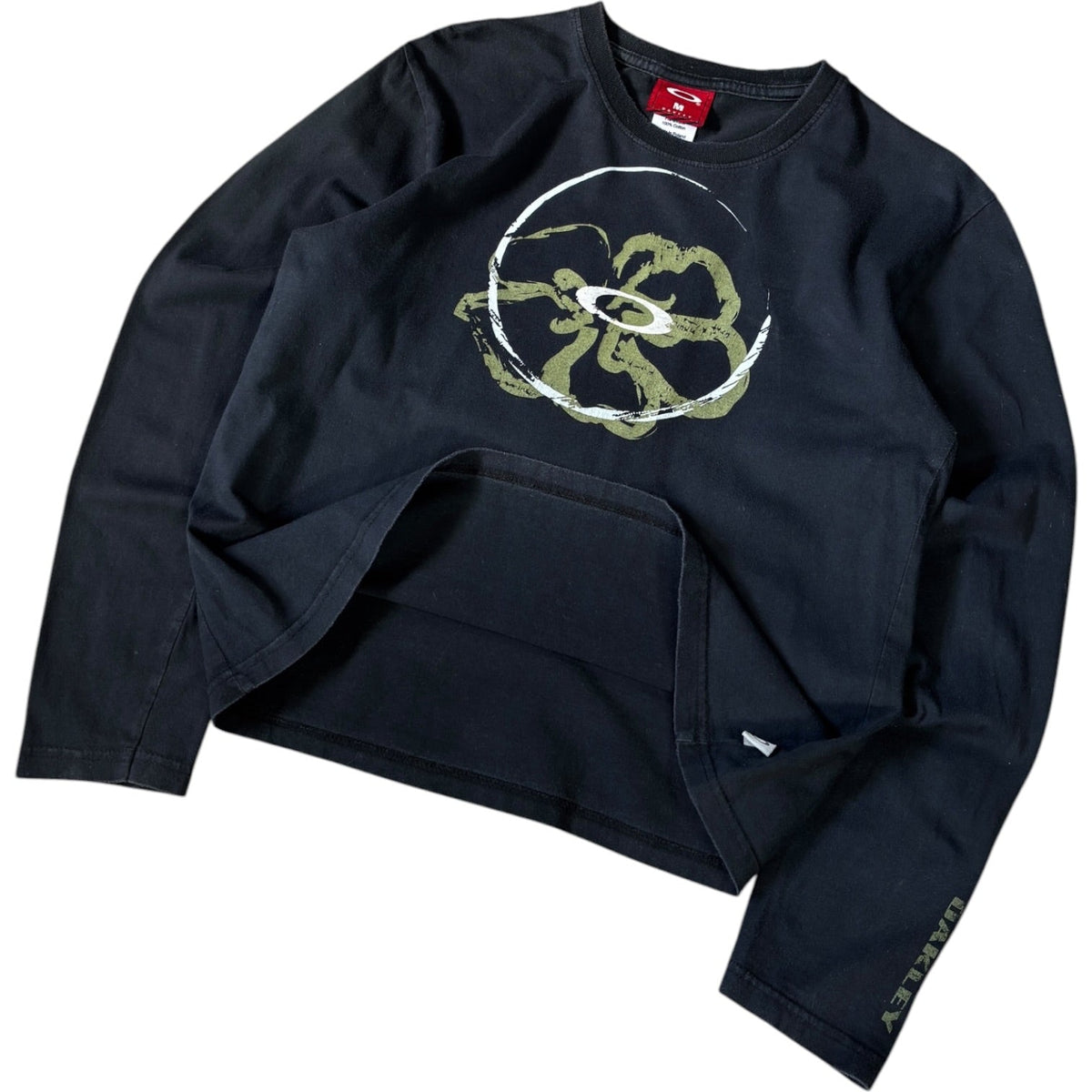 Oakley 00's Flower Graphic Long Sleeve Top UK 8/10 | 8/10, Black