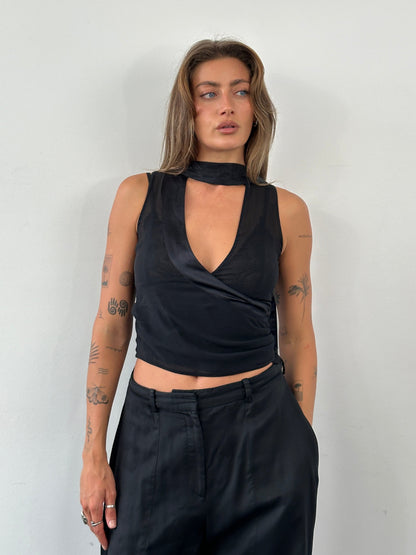 Emporio Armani 2003 Silk Sheer Scarf Top - S