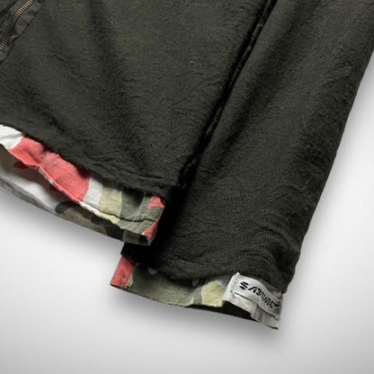 Sabotage Reversible Camo/Knit Zip-Up Jacket (1990s)