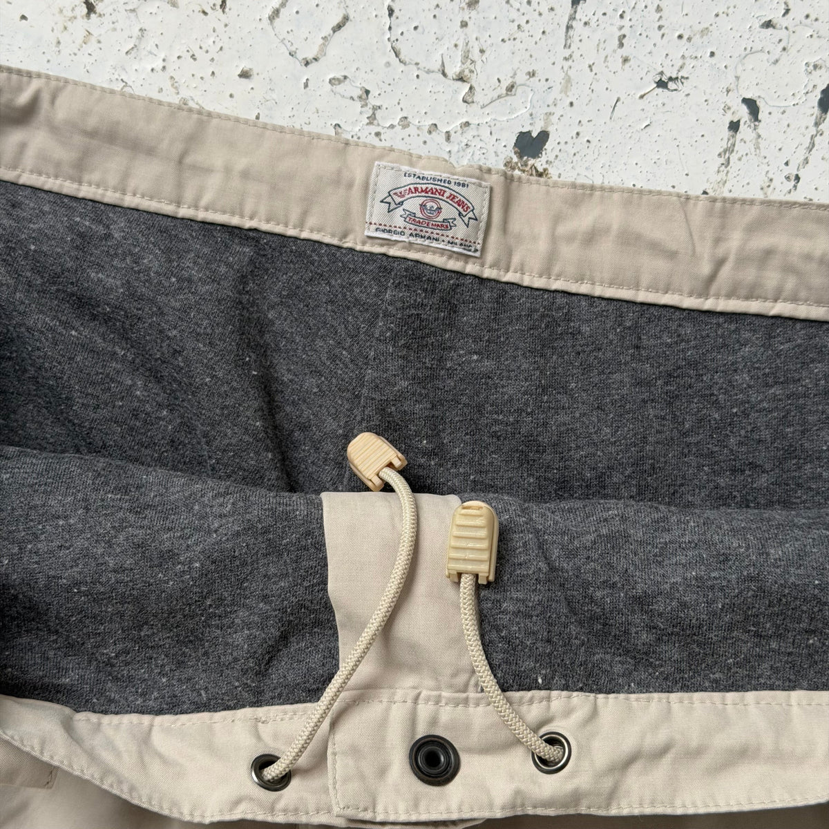 1990s armani jeans cotton snow trousers | O/S, Beige