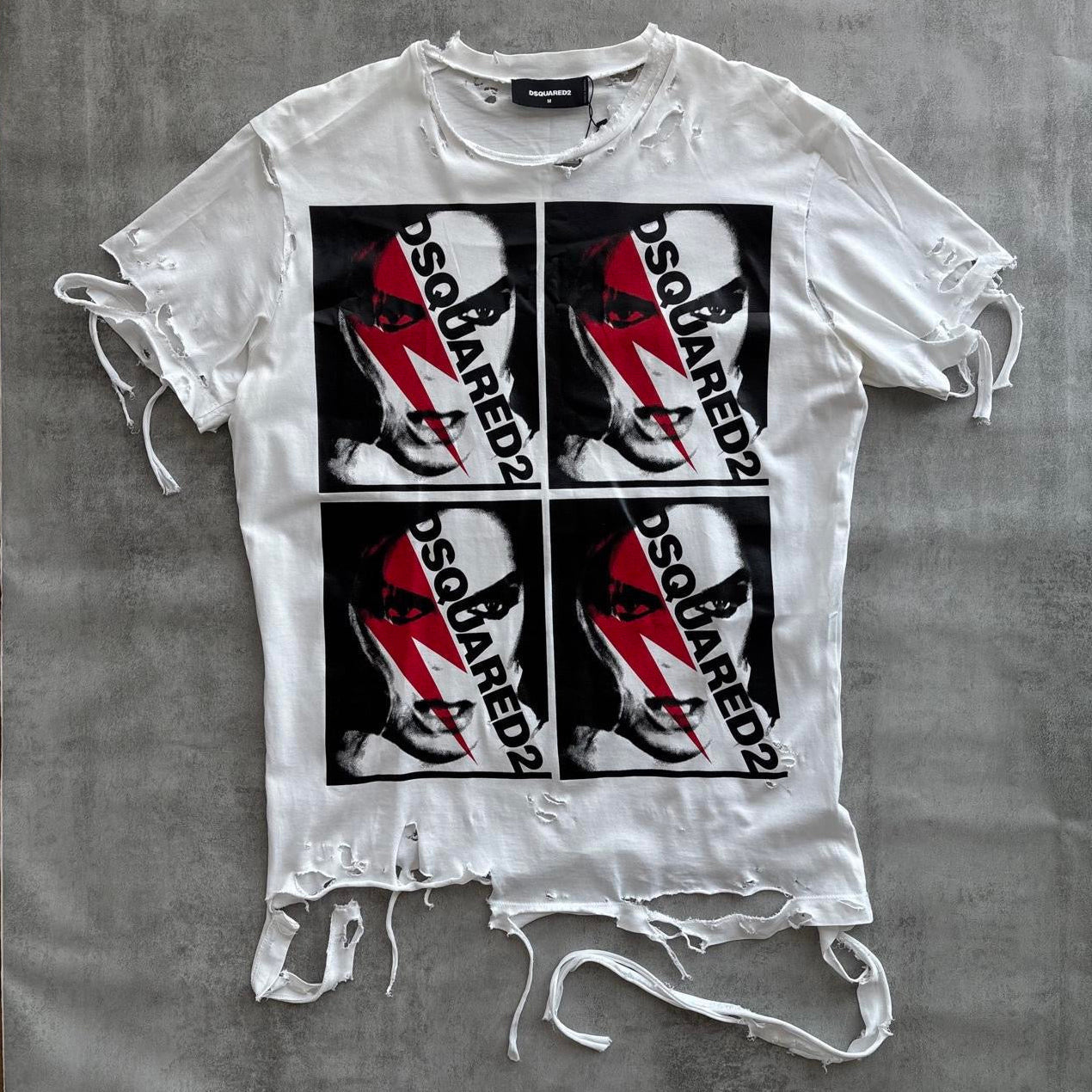 DSQUARED2 DISTRESSED T-SHIRT | O/S, Red
