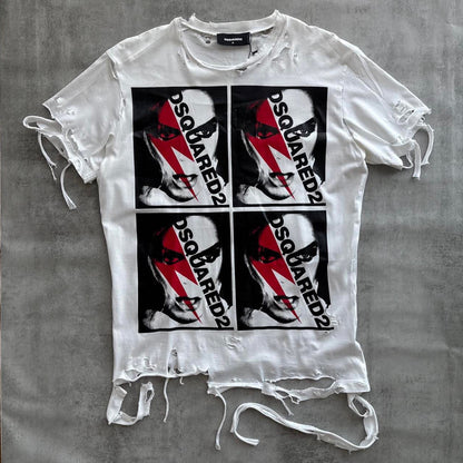 DSQUARED2 DISTRESSED T-SHIRT | O/S, Red