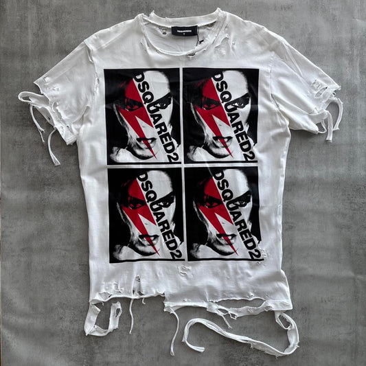 DSQUARED2 DISTRESSED T-SHIRT | O/S, Red
