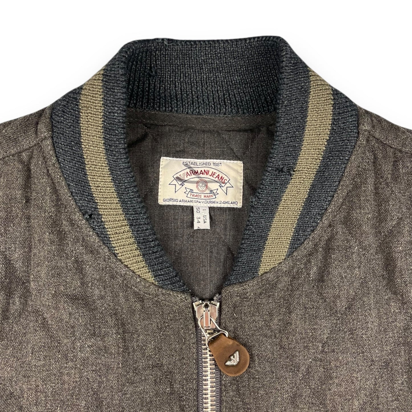 90's Armani Quilted Wool Bomber (M) | Default Title, Multicoloured