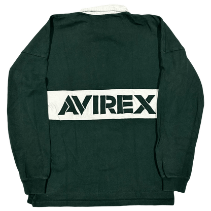 Avirex N.Y Spellout Longsleeve Polo In Green ( M ) - Known Source