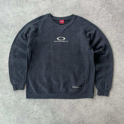 Oakley Software 2000s spellout rubber logo heavyweight sweatshirt (L)