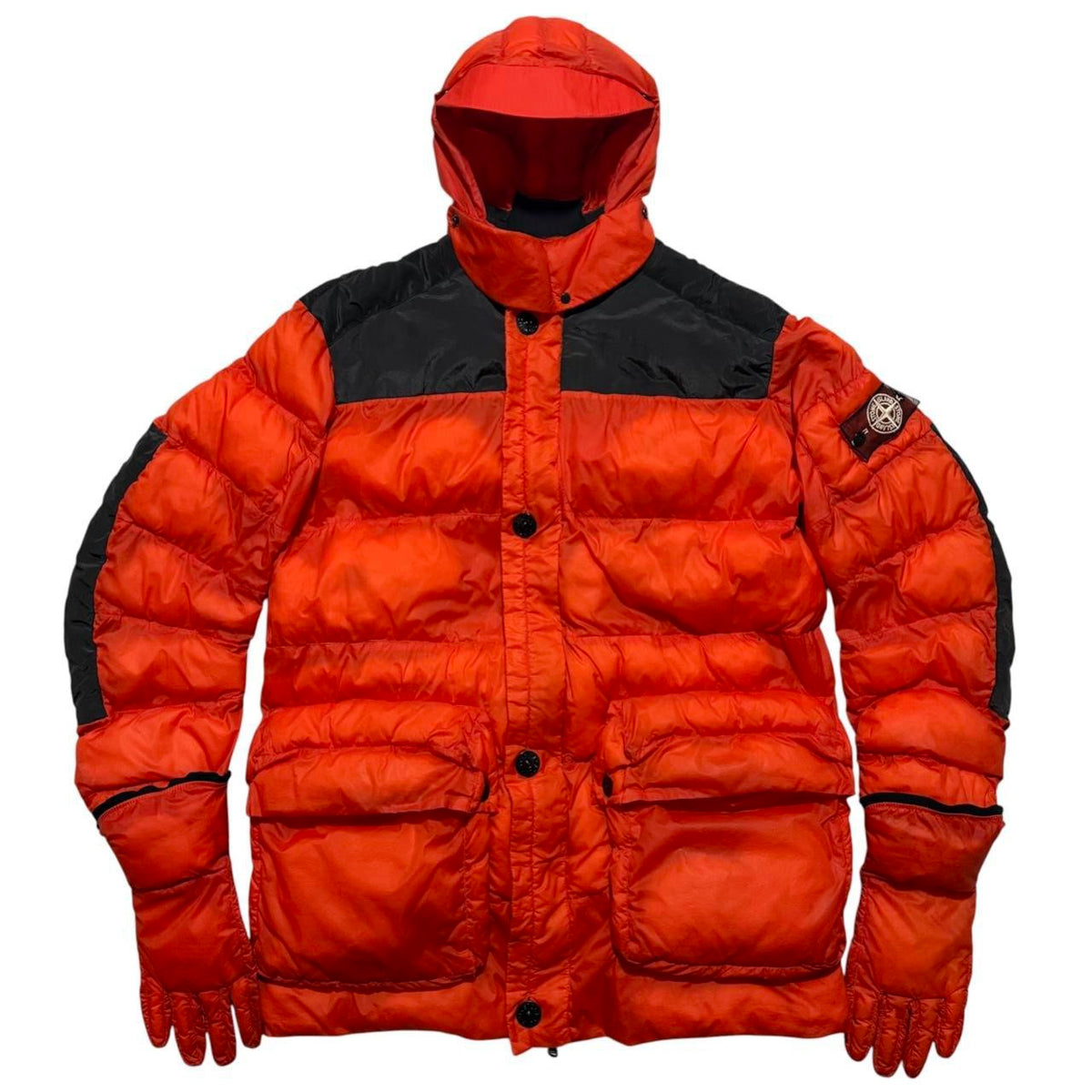 Stone Island 2008 Modular Anatomy Aitor Thorup Down Jacket | XL, Orange and Black