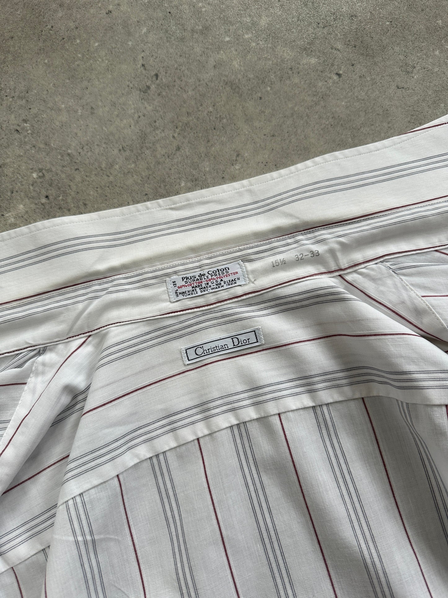 Christian Dior Stripe Cotton Logo Shirt - M