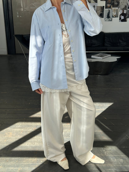 Yves Saint Laurent Pour Homme 1990s Cotton Check Logo Shirt - L