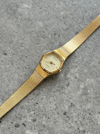 Accurist 1990s Gold Tone Octagonal Quartz Watch