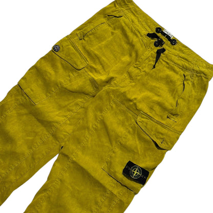 Stone Island Straight Leg Linen Cargo Trousers