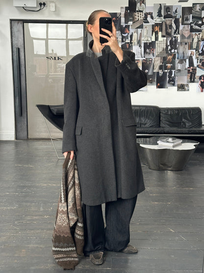 Vintage 1980s Pure Cashmere Concealed Placket Coat - XL