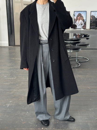 Vintage 1990s Cashmere Wool Concealed Placket Coat - XXL/XXXL