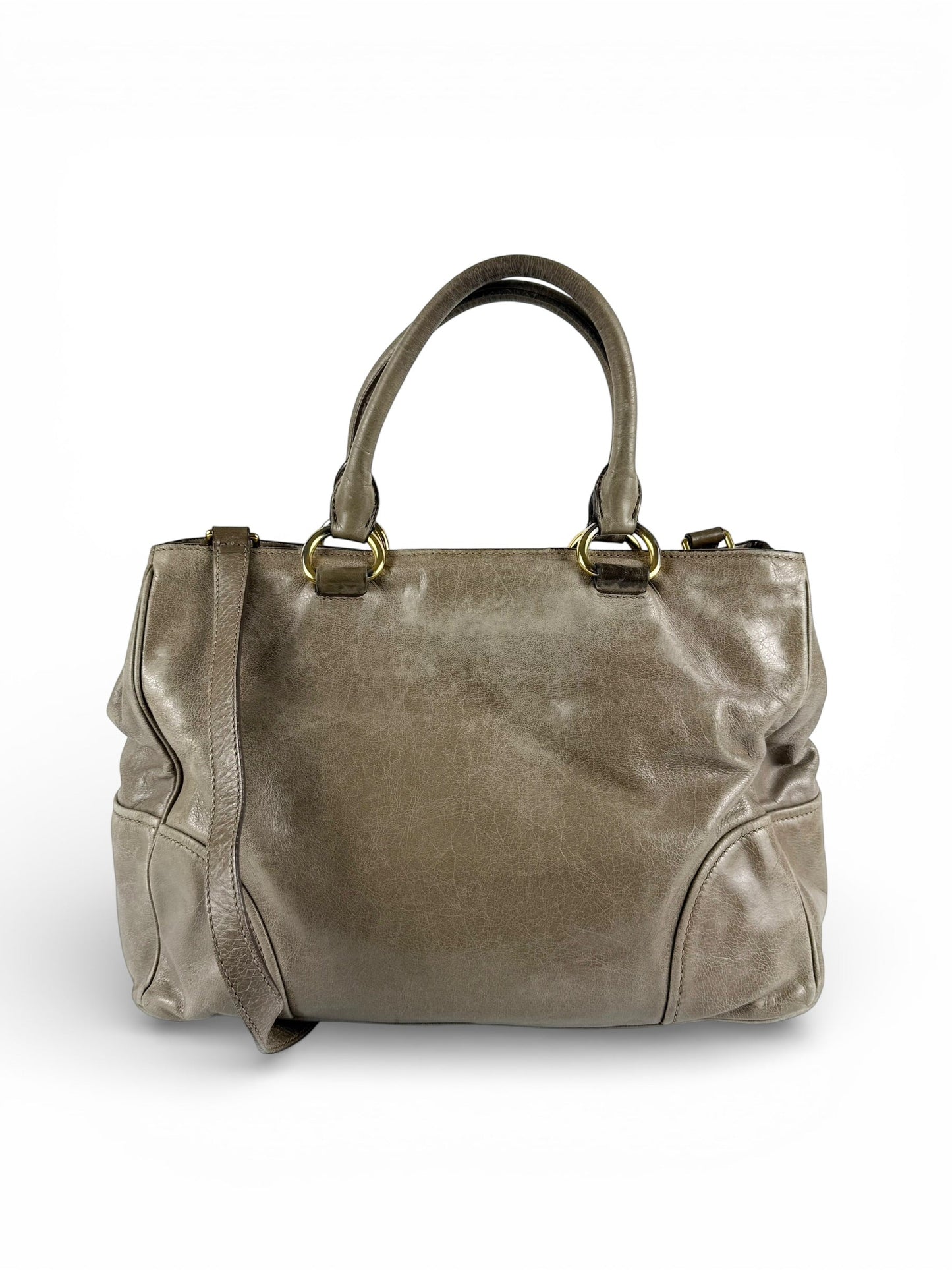 2010s Miu Miu Vitello Shine 2Way Tote Bag | O/S, Gold