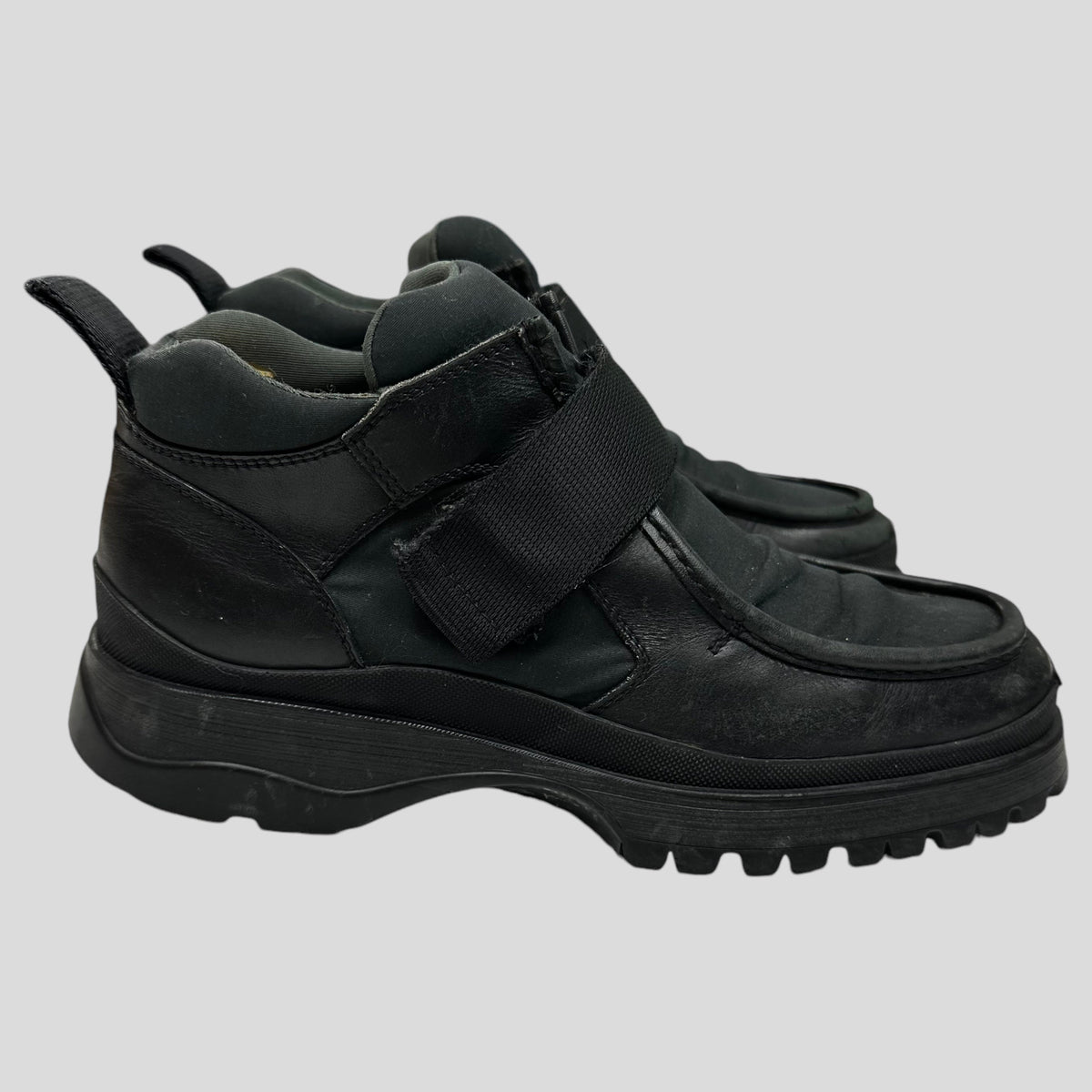 Prada 00’s Leather Low Combat Strap Boots - UK8/8.5 | O/S, Black