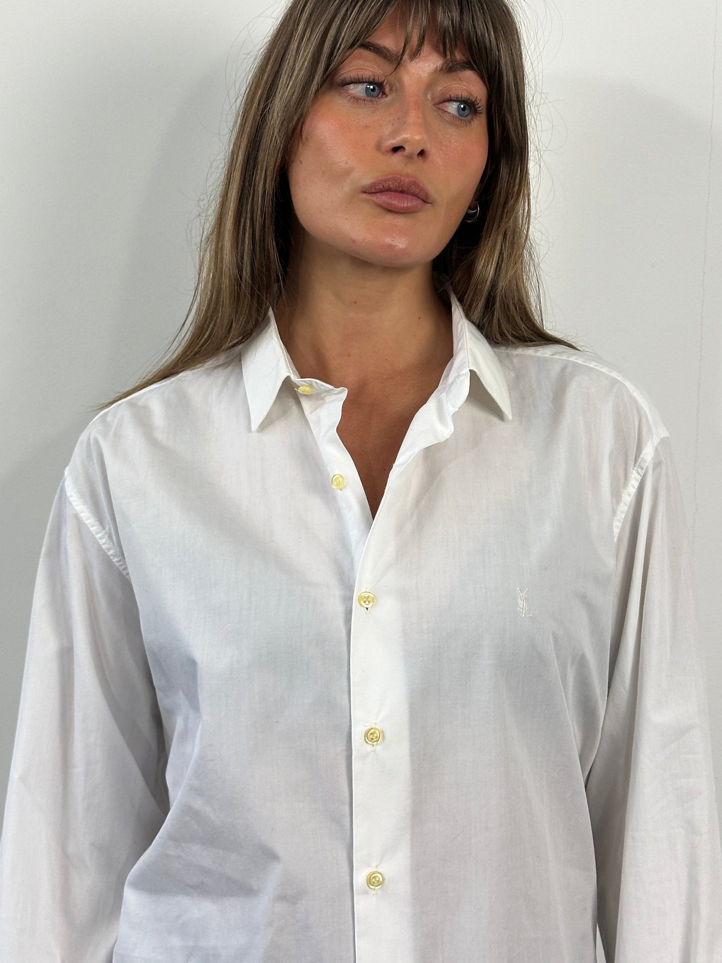 Yves Saint Laurent Diffusion Homme 1990s Cotton Dress Shirt - M