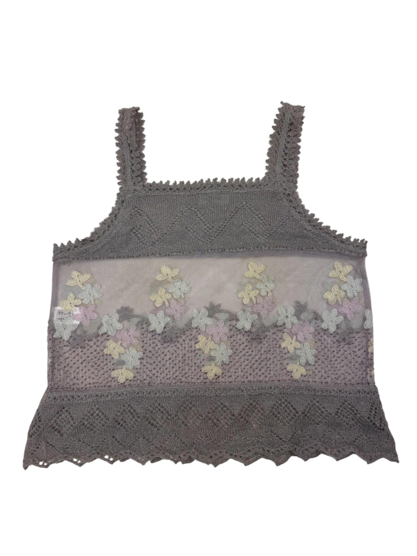 Moschino knit mesh embellished top | Grey, Grey