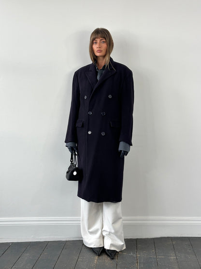 Harrods x Berwin & Berwin 1980s Pure Cashmere Double Breasted Coat - XL