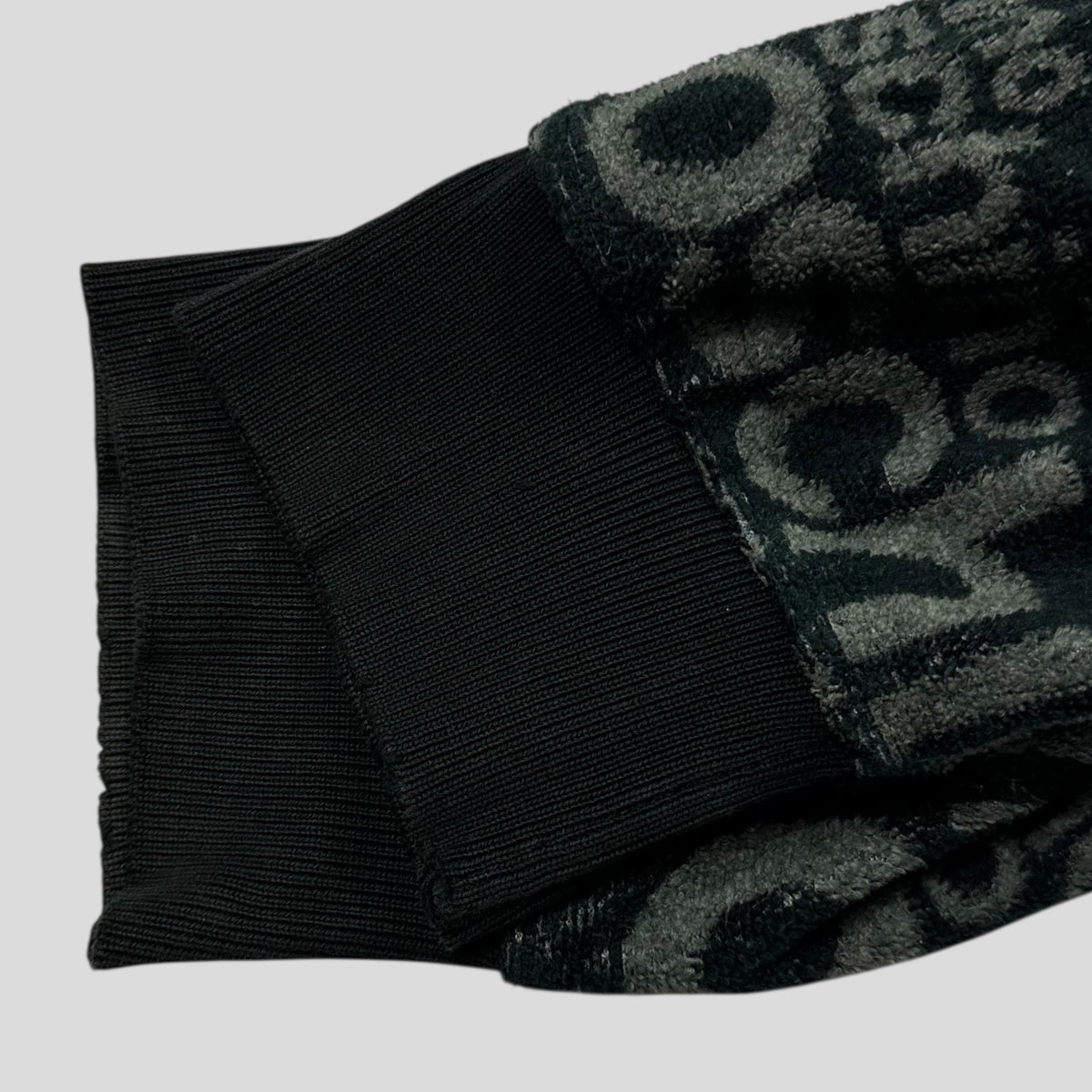 Moschino Jeans 1998 Spellout Logo Teddy Cotton Fleece Jumper - L/XL | XL, Black