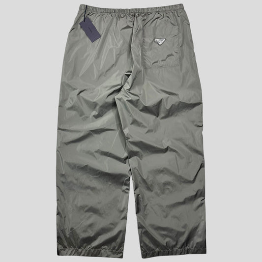Prada 2024 Light Technical Nylon Baggy Plaque Logo Trousers - L/XL