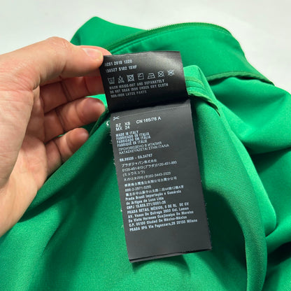 Prada 2018 Rubber Race Logo Technical Jersey Parka Jacket - XS (M) | Green