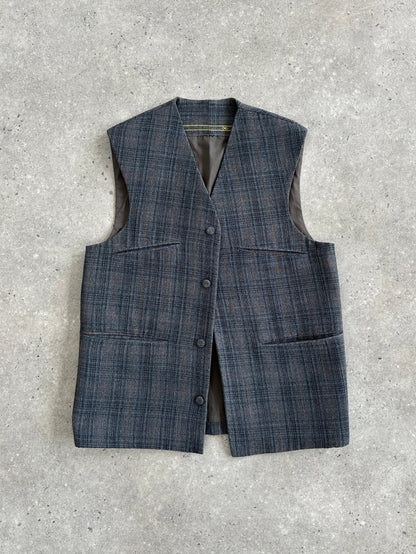 Vintage Check Handmade Waistcoat - M