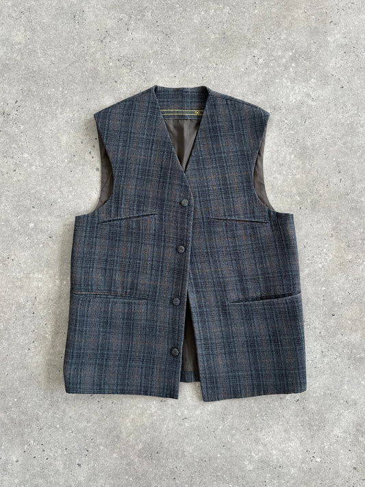 Vintage Check Handmade Waistcoat - M