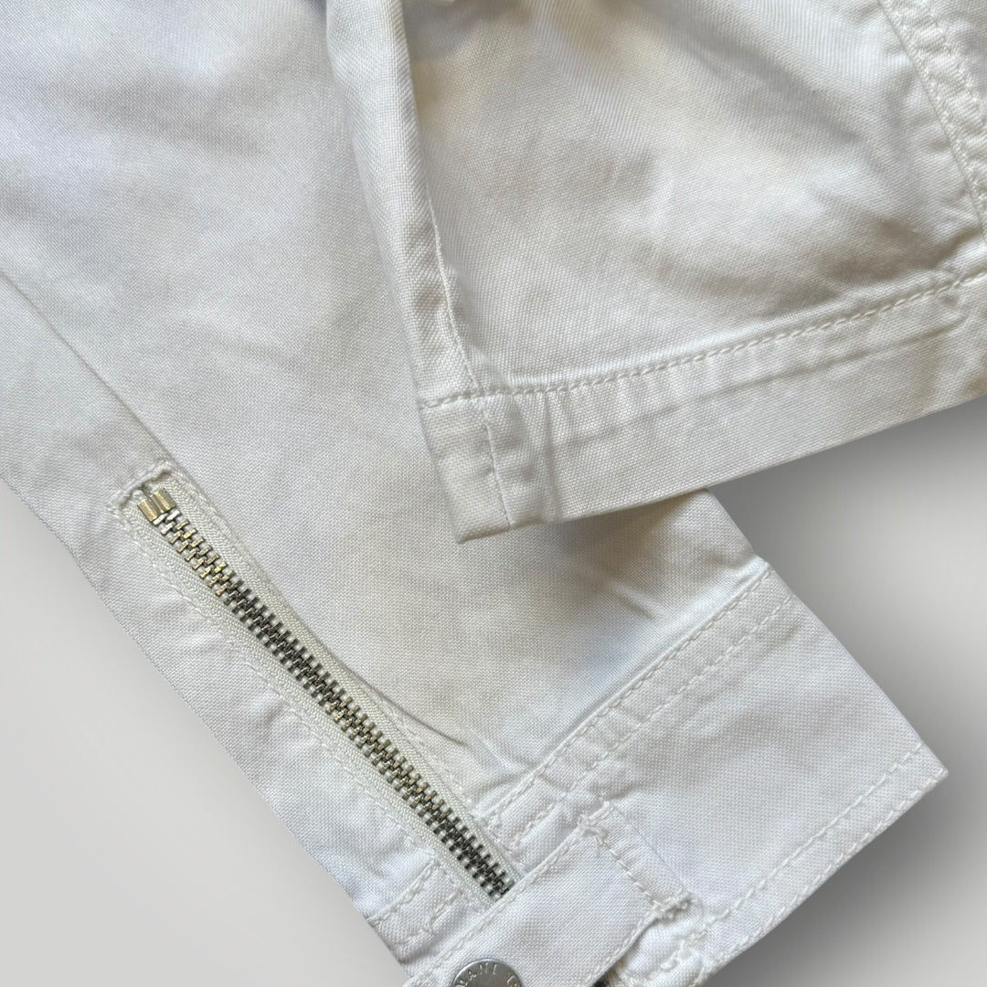 2000's Armani Exchange Cotton Mix Biker Jacket S/M | O/S, White