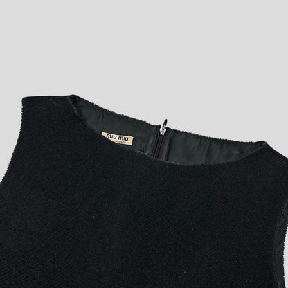 Miu Miu 00’s Mohair & Wool Corset Shape Vest Top - IT38 | Default Title, Black