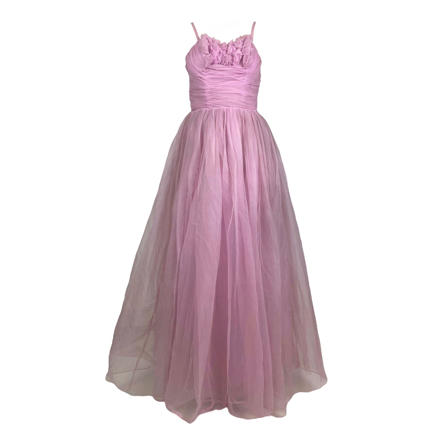 1950s Lee Delman pink tulle gown