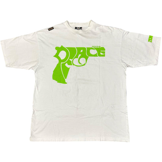 Akademiks Peace Shirt In White & Green ( L )