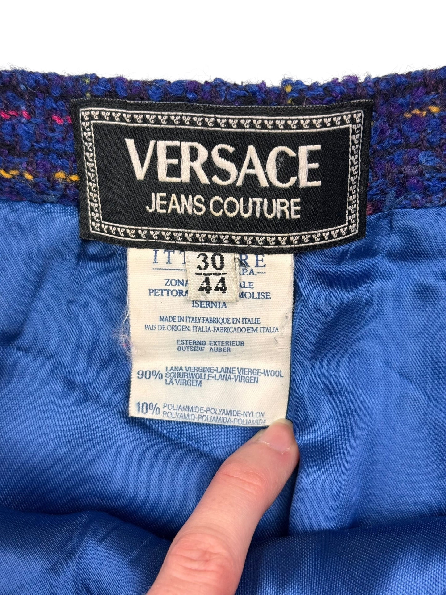 Versace early 1990s boucle skirt suit