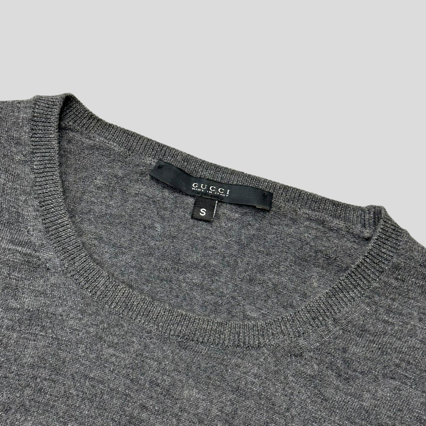 Gucci by Tom Ford 00’s Embroidered Logo Light Wool Knit - S | Default Title, Multicoloured